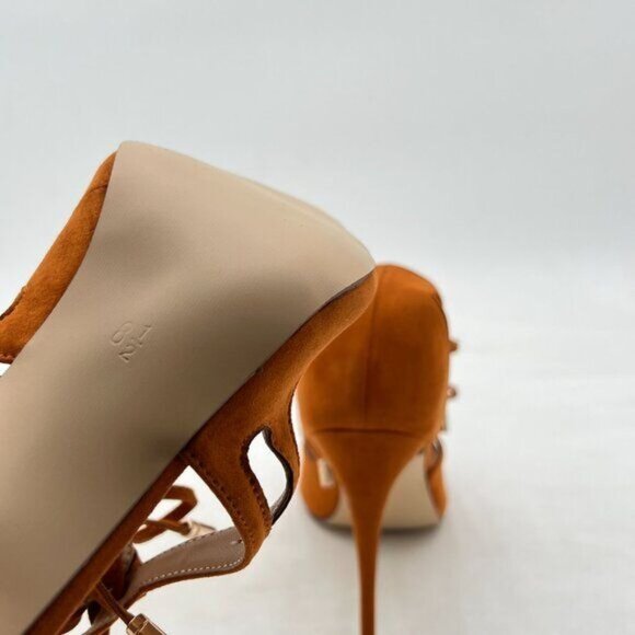 FSJ Women Fashion Pointed Toe Stiletto High Heel Strappy Cutout Dress Sandals - Picture 6 of 8